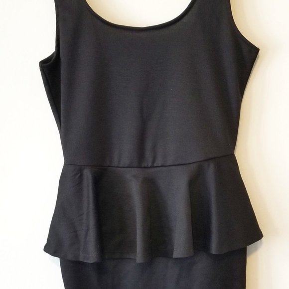 Urban Behavior Black Peplum Dress - Picture 1 of 4